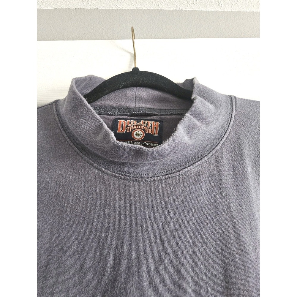 DULUTH TRADING Mens 2XL Long Sleeve Top 100% Cotton Vintage Pullover Sport Blue